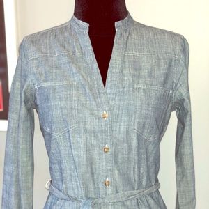 Long-sleeved Denim Shirt Dress